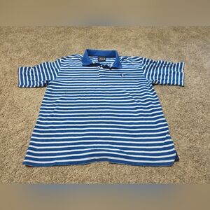 Vintage South Pole Polo Shirt Mens XL Blue White Striped Y2K Hip Hop Authentic